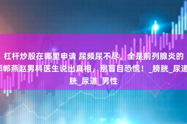杠杆炒股在哪里申请 尿频尿不尽，全是前列腺炎的锅？邯郸燕赵男科医生说出真相，别盲目恐慌！_膀胱_尿道_男性